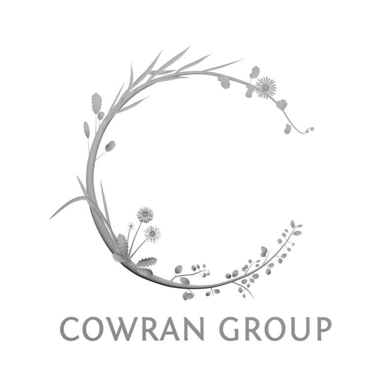 Cowran Group monochrome botanical logo